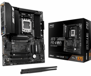 ASRock MB Sc AM5 X870 PRO-A WIFI, AMD X870, 4xDDR5, 1xHDM...