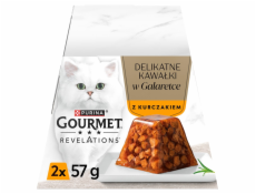 PURINA Gourmet Revelations Chunks in jelly with chicken - mokré krmivo pro kočky - 2x57g
