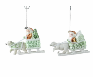 Vánoční hračka Santa Claus, 10 cm, sklo