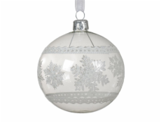 Vánoční hračka na stromeček, průhledná, 8 cm, sklo