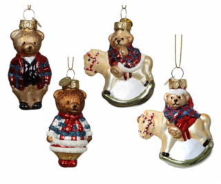 Vánoční hračka Medvídek, 7,5 cm, sklo