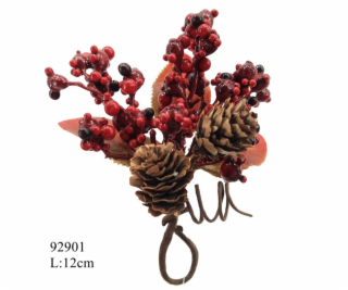 Umělá větvička Christmas Touch, červená, 12 cm