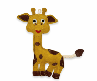 PafDog Žirafa Gigi Hračka pro psy z kůže a juty 26,5cm