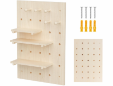 Dřevěný organizér na tabuli Maclean, barva světlého dřeva, 40x60 cm, max. 20 kg, MC-130 WD