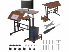 Maclean Mobilní nastavitelný stůl MC-124 B max. 50 kg, nastavení výšky 67-115 cm, deska stolu 80x60 cm