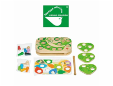 Hračka Lucy & Leo 261 Chytání housenek – dřevěná motorická stolní hra s magnety