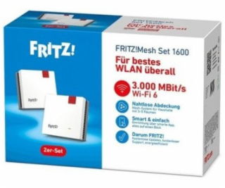 FRITZ! Sada FRITZ!Mesh 1600, 2 kusy (bílá/šedá, 2x WLAN r...