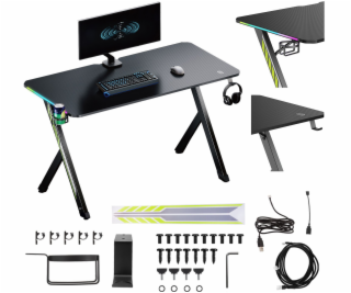 Maclean Herní stůl NanoRS 120x60cm LED RS102