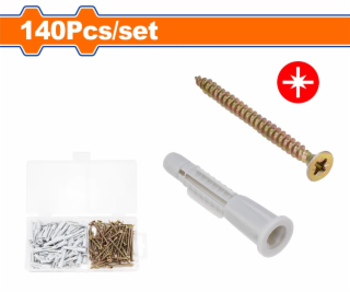 Wadfow Hmoždinka s vrutem sada 140ks