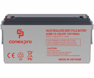 Baterie Conexpro AGM-12-150-DP VRLA AGM 12V/150Ah, M8, De...