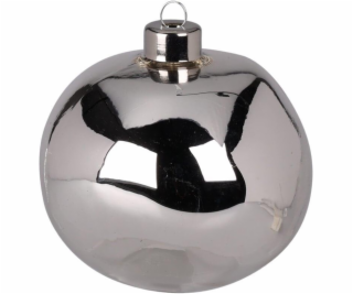 Vánoční hračka na stromeček, stříbrná, 10 cm, sklo