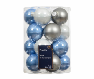 Vánoční hračky na stromeček, 6 cm, sklo, 20 ks.