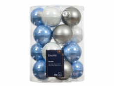 Vánoční hračky na stromeček, 6 cm, sklo, 20 ks.