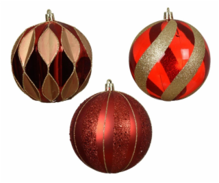 Vánoční hračka na stromeček, červená, 10 cm, plastová