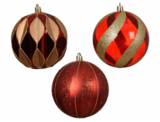 Vánoční hračka na stromeček, červená, 10 cm, plastová