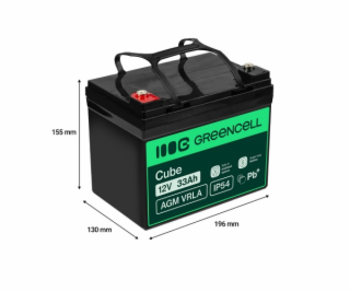 Green Cell AGM VRLA baterie 12V 33Ah IP54