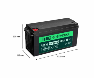 Green Cell AGM VRLA baterie 12V 250Ah IP54