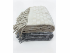 Pléd Domoletti CHECKERS, šedý, 130 cm x 160 cm