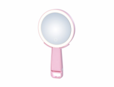 IMMAX LED kosmetické zrcátko SWEET Make up/ oboustranné/ 10x zvětšovací/ CCT/ stojánek na mobil/ růžové