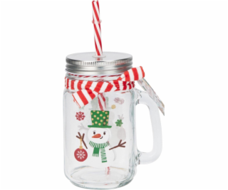 Sklenice s brčkem, plastová, 0,450 l