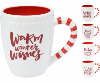 Hrnek ALX630430, bílý/červený, 0,400 l