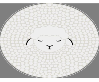 Koberec Domoletti Elio dětský 2319 260, bílý, 120 x 120 cm