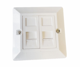 Neosazená zásuvka na omítku pro 2 keystone protiprachová