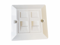 Neosazená zásuvka na omítku pro 2 keystone protiprachová