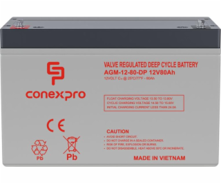 Baterie Conexpro AGM-12-80-DP VRLA AGM 12V/80Ah, M6, Deep...