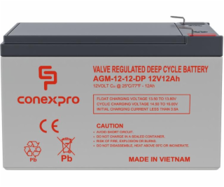 Baterie Conexpro AGM-12-12-DP VRLA AGM 12V/12Ah, F2, Deep...