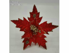 Umělá květina vánoční hvězda Dezhou HY2225, červená, 120 mm