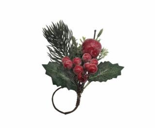 Umělá větvička / držák na ubrousky, červená/zelená, 15 cm