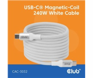 Club3D Kabel magnetický USB-C, 240W PD3.1, 480 Mbps, 2m, ...