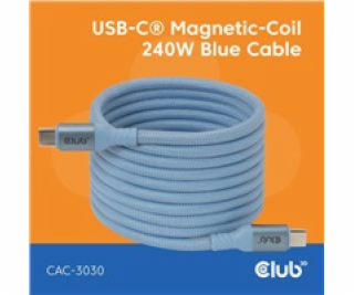 Club3D Kabel magnetický USB-C, 240W PD3.1, 480 Mbps, 2m, ...