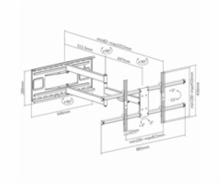 Nejdelší televizní držák Fiber Mounts Big1