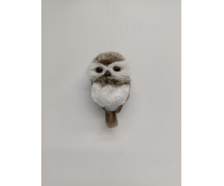 Vánoční hračka na stromeček Vánoční sova na dotek, 10 cm