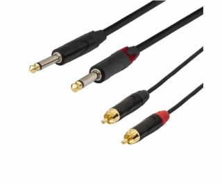 SSQ RCAJM5 - Kabel 2x RCA - 2x Jack Mono 6,3 mm 3 m Černá
