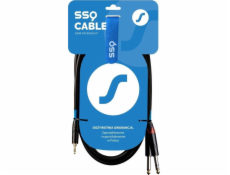 SSQ MIJM1 SS-1813 Kabel Jack Stereo 3,5 mm - 2x Jack Mono 6,3 mm 1 m Černá