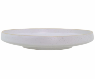 Dezertní lžička s šedým pískem, O 18,7 cm, bílá