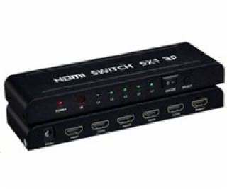 PREMIUMCORD HDMI switch 5:1 kovový s dálkovým ovladačem a...