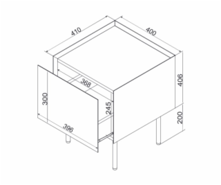 Cama FELLINI 400140 noční stolek 1 zásuvka/zásuvek Barva ...