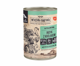 WIEJSKA ZAGRODA Krůta s králíkem - vlhké krmivo pro psy -...
