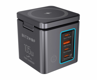 Blitzwolf BW-i113 GaN, USB-A, 3xUSB-C, 105W síťová nabíječka