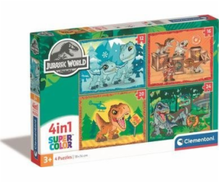 Clementoni - Puzzle 4v1 Jurský svět (12+16+20+24 dílků)