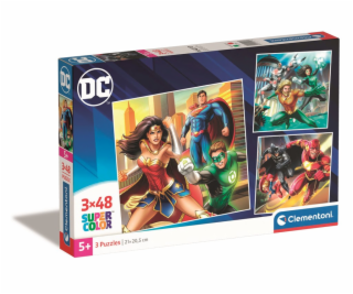 Clementoni - Puzzle 3x48 Square DC Comics Liga spravedlnosti