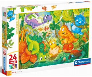 Clementoni - Puzzle 24 Šťastná oáza dinosaurů MAXI
