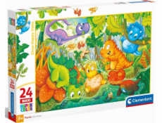 Clementoni - Puzzle 24 Šťastná oáza dinosaurů MAXI