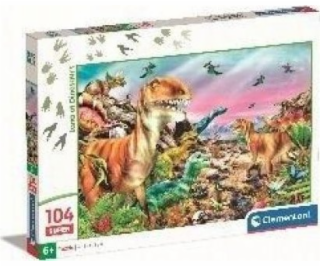 Clementoni - Puzzle 104 Země dinosaurů