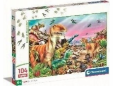 Clementoni - Puzzle 104 Země dinosaurů