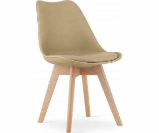 Leobert Židle MARK - tmavě béžová / přírodní nohy x 1